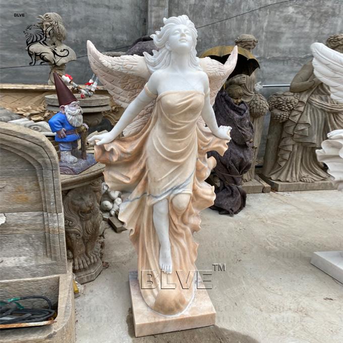 Marble Angel Statue Sculpture Natural Stone Life Size Hand Carved ...