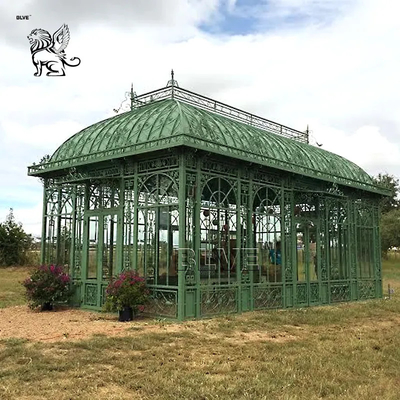 Wrought Iron Sunroom Metal Iron Gazebo Light Green House Wedding Decorative Outdoor Custom