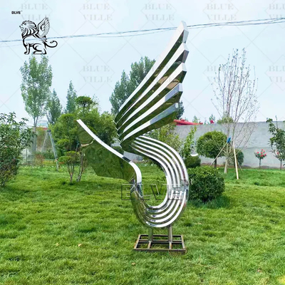 Stainless Steel Sculpture  Metal Art Abstract Sculpture Mirror Polished Modern Urban Landscape