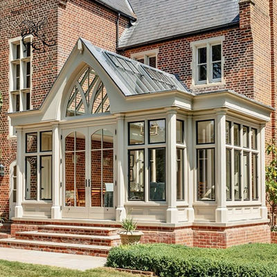 White Wrought Iron Sun Room Aluminum Toughened Glass Room Terrace Entrance Door Shade House European Luxury Villa