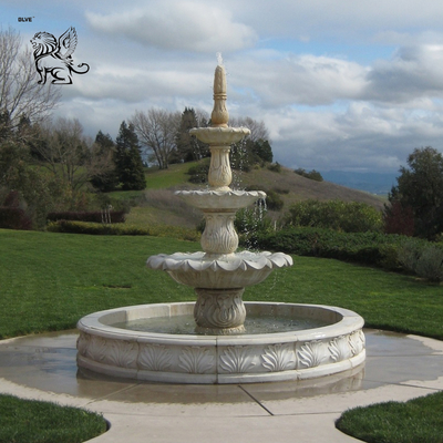Marble Garden 3 Tier Water Fountains Modern Front Yard Fountain Outdoor Home Decoration