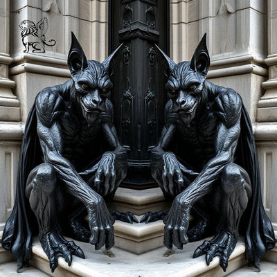 Bronze Gargoyle Statue Sculpture Metal Monster Sculptures Medieval Buildings Large Outdoor Entrance Custom
