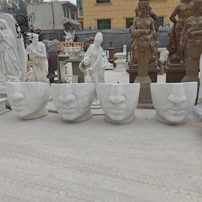 Marble Face Sculpture Bench Stone Furniture Chair Abstract Art Outdoor Garden Statues Handcarved Modern