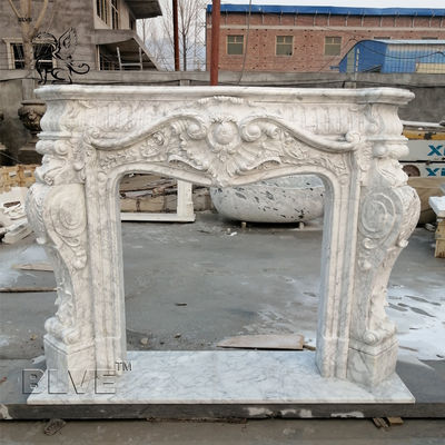 Marble Fireplace Carrara Modern Freestanding Fireproof Stone Hand Carved