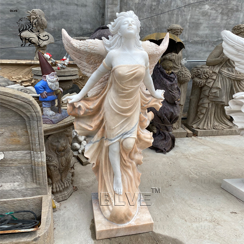 Marble Angel Statue Sculpture Natural Stone Life Size Hand Carved ...