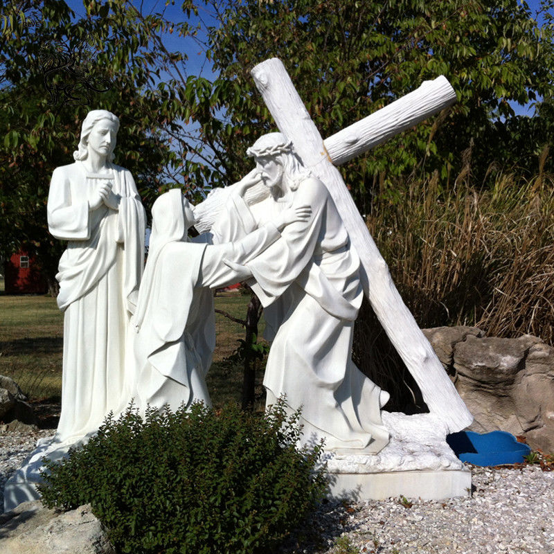 Marble Jesus Statue Religious Stone Garden 14 Stations Of The Cross ...