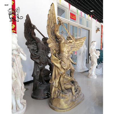 BLVE Archangel Michael Statue Bronze Sculpture Life Size Angel Gabriel Religious Famous Western Style