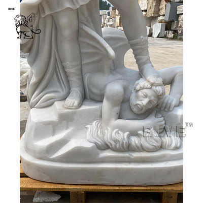 White Marble Saint St Michael The Archangel Statue Life Size Religious Angel Garden Stone Sculptures
