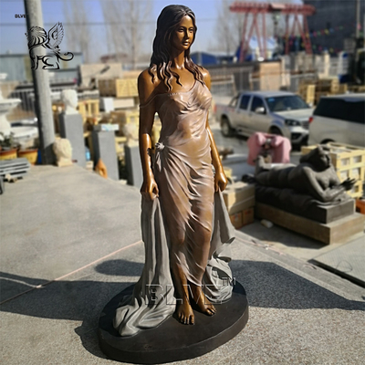 Sexy Naked Woman Statue Bronze Sculpture Life Size Metal Art Garden Decorative Modern