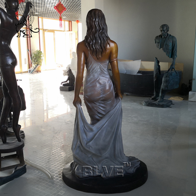 Sexy Naked Woman Statue Bronze Sculpture Life Size Metal Art Garden Decorative Modern