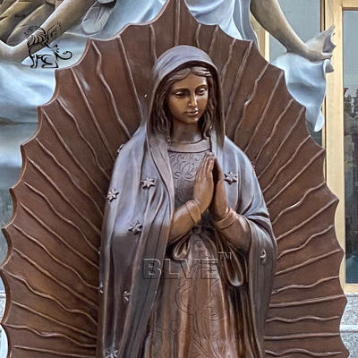 Bronze Virgin Mary Statues St Mary Sculpture Our Lady Virgen De Guadalupe Life Size Religious Outdoor