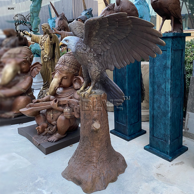 Large Outdoor Eagle Statues Bronze Sculpture Life Size Metal Animal Home Decor Garden