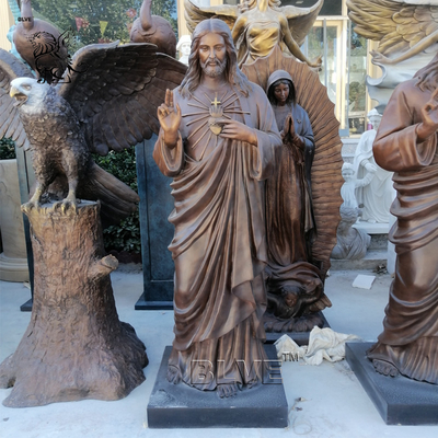 Bronze Life Size Christ Jesus Statues Church Christian Religious Divine Mercy Brass Sculpture Antique Outdoor Stock