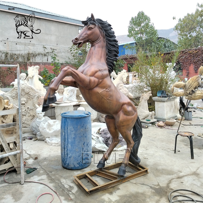 Brass Sculpture Jumping Horse Bronze Copper Animal Statue Metal Art Large Size European Style Outdoor