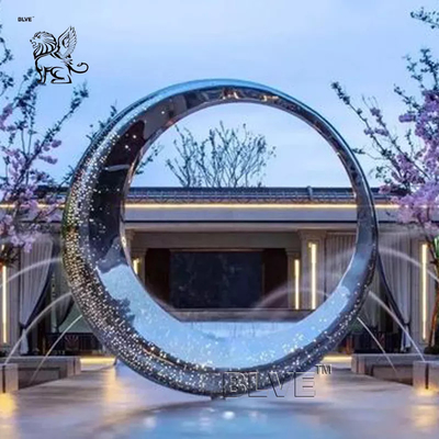 Stainless Steel Sculpture Fountain Outdoor Large Abstract Metal Garden Statues Modern Art Villa