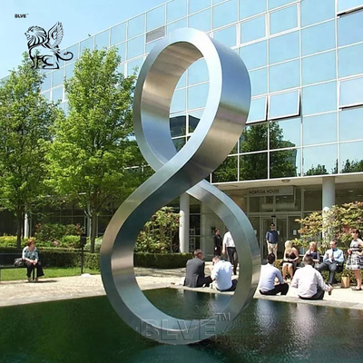 Stainless Steel Sculpture Fountain Outdoor Large Abstract Metal Garden Statues Modern Art Villa
