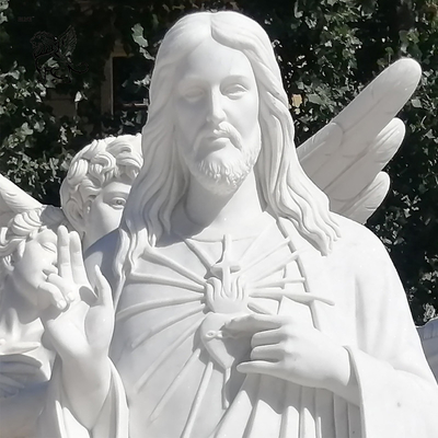 Marble Life Size Christ Jesus Statue Christian Religious Figure Sculpture Hand Carved Outdoor Church Spot Goods