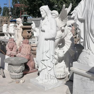 Marble Life Size Christ Jesus Statue Christian Religious Figure Sculpture Hand Carved Outdoor Church Spot Goods