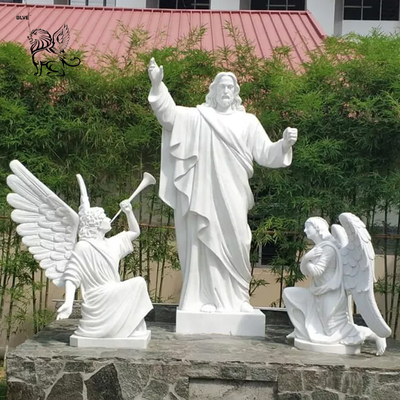 Marble Jesus Blessed Statue Stone Christ Jesus Sculpture Life Size Religious Christian Angel Outdoor