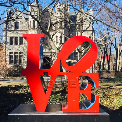 Stainless Steel LOVE Sculpture Garden Letter Statue Abstract Decoration Metal Art Outdoor