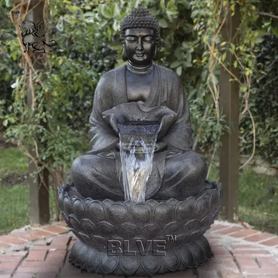 Bronze Buddha Water Fountain Life Size Sitting Buddha Statue Sculpture Garden Fountains Metal Decoration Outdoor
