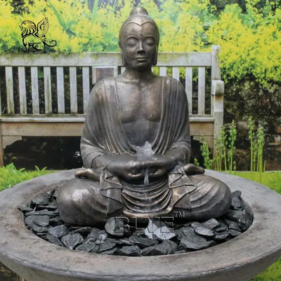 Bronze Buddha Water Fountain Life Size Sitting Buddha Statue Sculpture Garden Fountains Metal Decoration Outdoor