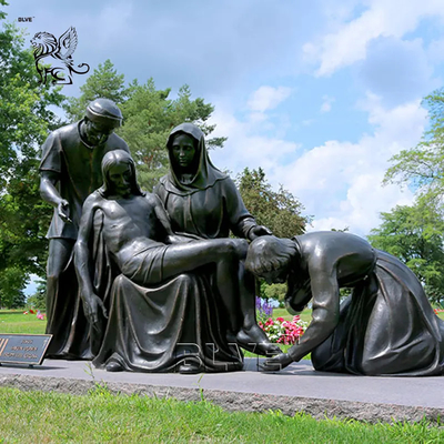 Bronze Jesus Crucifix Statue 14 Stations of the Cross Sculpture Metal Religious Outdoor Garden Catholic Church
