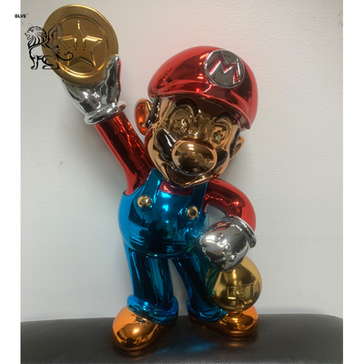 Life Size Rich Resin Wealth Statues Fiberglass Monopoly Sculpture Spray Plating Modern Art Home Decor