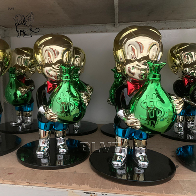 Life Size Rich Resin Wealth Statues Fiberglass Monopoly Sculpture Spray Plating Modern Art Home Decor