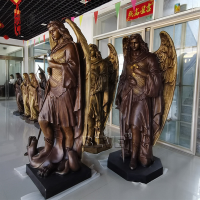 Bronze Archangel Saint Michael Statues Religious Angel Gabriel Sculpture Holy Bible Outdoor Life Size