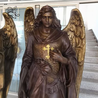 Bronze Archangel Saint Michael Statues Religious Angel Gabriel Sculpture Holy Bible Outdoor Life Size