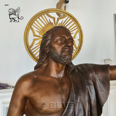 Brass Bronze Jesus Statue Christ God Sculpture Life Size Church Religious Metal Outdoor