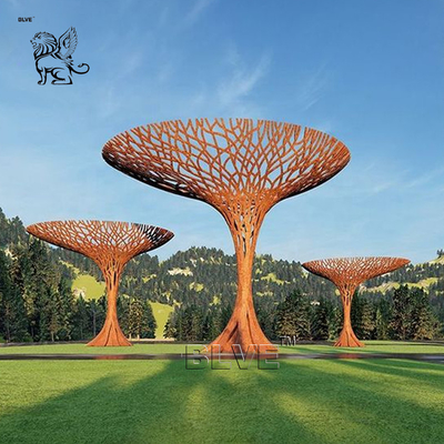 Corten Steel Big Tree Garden Sculpture Huge Metal Large Outdoor Sculptures Modern Art Abstract Custom