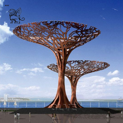 Corten Steel Big Tree Garden Sculpture Huge Metal Large Outdoor Sculptures Modern Art Abstract Custom