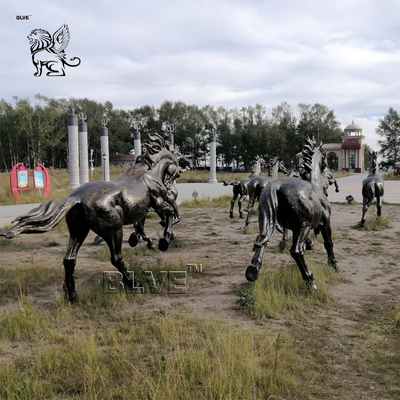 Bronze Running Horse Statues Sculpture Brass Metal Garden Animal Life Size Outdoor Decoration Large