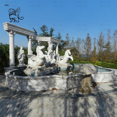 Outdoor Marble Trevi Fountain Oceanus Statues amous Greek God Poseidon Fountains Garden Decoration Large