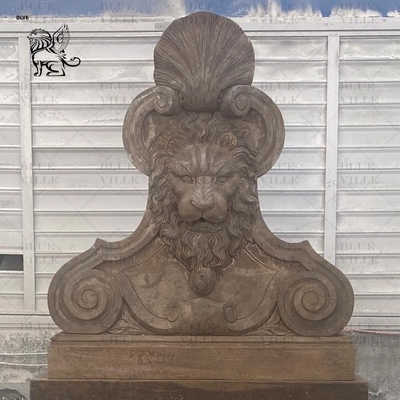 Marble Lion Head Fountains Antique Natural Stone Carving Garden Fountain Decorative Outdoor Indoor