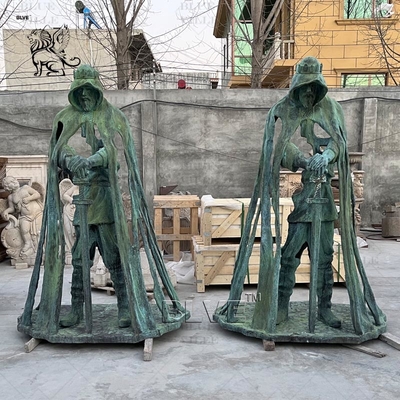 Bronze King Arthur Statues Sword Round Table Knight Medieval Warrior Metal Abstract Figure Garden Outdoor Popular Art
