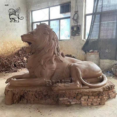 Brass Bronze Lion Statues Life Size Metal Entrance Animal Large Sculptures Outdoor Decoration Custom