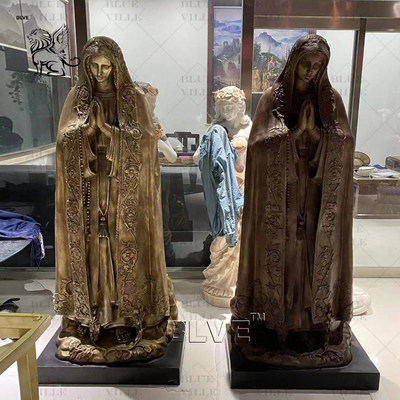 Brass Virgin Mary Statue Mother Mary Statue Bronze Sculpture Women Life Size Metal Factory Spots Goods
