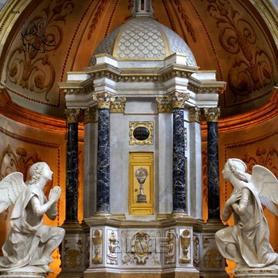Natural Marble Religious Holy House Sculptures Tabernacle Church Hand Carved Catholic Decoration