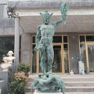 Copper Bronze Perseus Statue Sculpture Holding Snake Demon Head Life Size Greek Hero Outdoor Garden Large Spot Goods