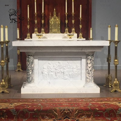 Marble Church Altar The Last Supper Relief Natural Stone Carving Catholic Religious Jesus Holy Tabernacle Large Luxury
