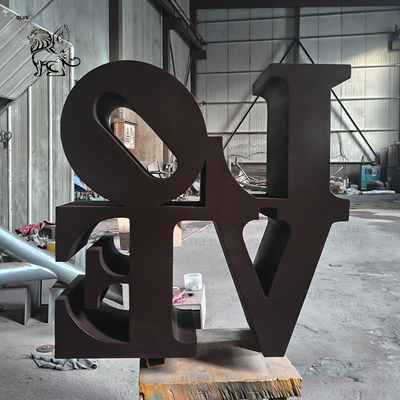 Corten Steel LOVE Sculpture Garden Metal Art Abstract Home Decoration Modern Pop Design