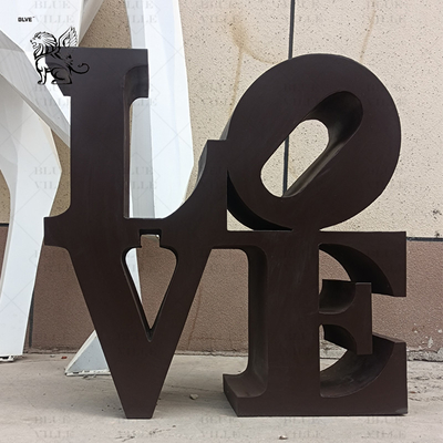 Corten Steel LOVE Sculpture Garden Metal Art Abstract Home Decoration Modern Pop Design