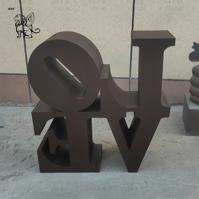 Corten Steel LOVE Sculpture Garden Metal Art Abstract Home Decoration Modern Pop Design