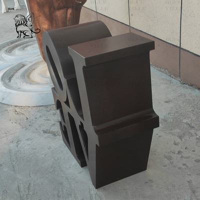 Corten Steel LOVE Sculpture Garden Metal Art Abstract Home Decoration Modern Pop Design
