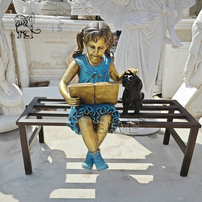 Children Playing Bronze Statue Life Size Garden Sculpture Metal Modern Art Outdoor Decoration