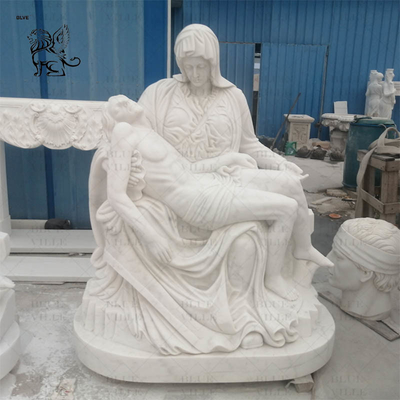 Marble Pieta Statue Mourning of Christ Life Size Virgin Mary Jesus Saint Madonna Stone Sculpture Church Religious