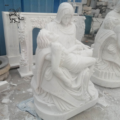 Marble Pieta Statue Mourning of Christ Life Size Virgin Mary Jesus Saint Madonna Stone Sculpture Church Religious